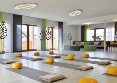 Yogamatten im Sportraum des Hotels Freund im Sauerland