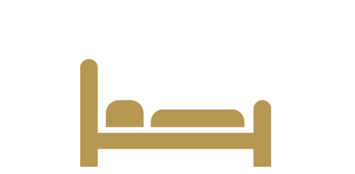 Hotelbett Symbol in Gold